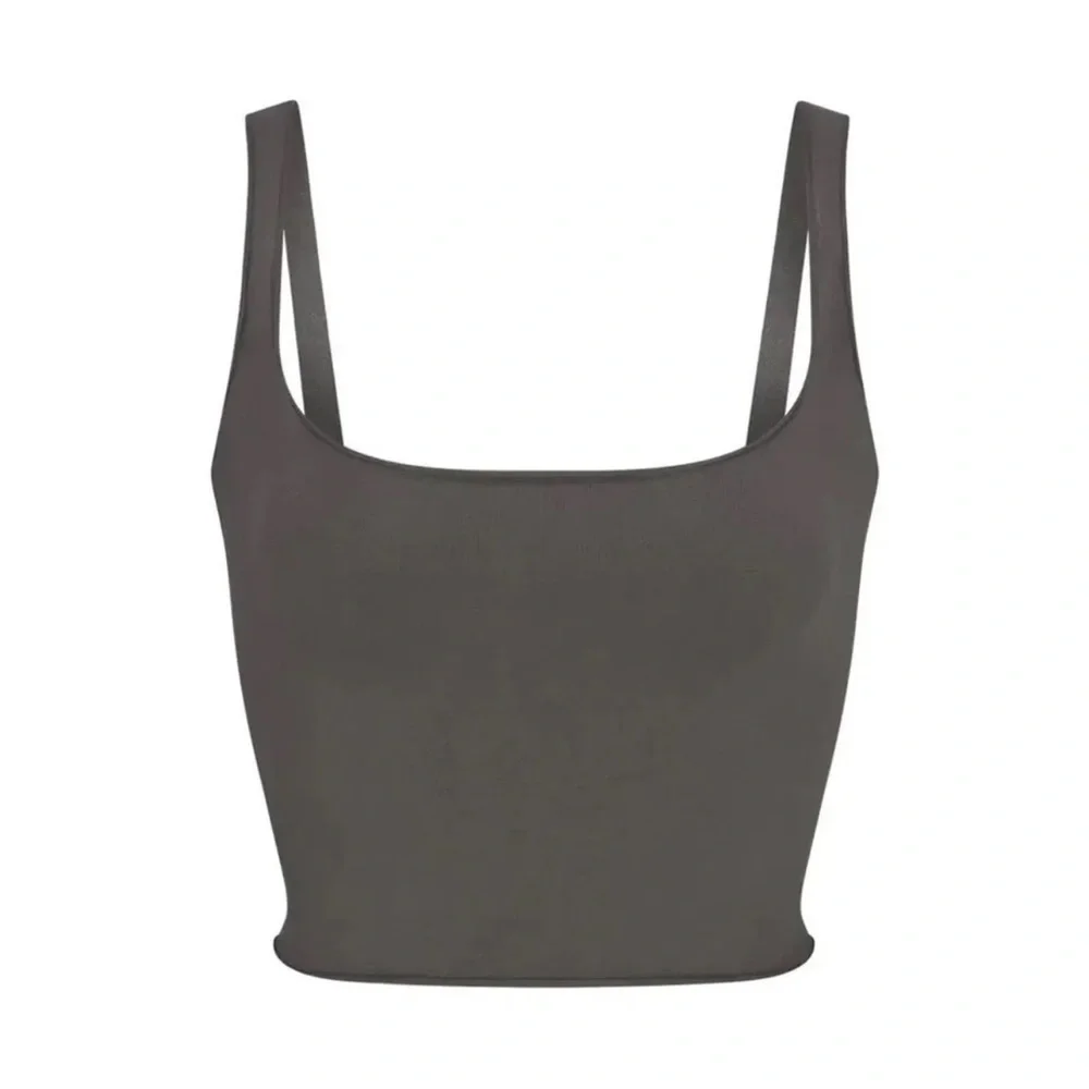 NWT (G1) RARE SKIMS RAW EDGE CAMI TANK TOP IN GUNMETAL - Picture 3 of 6